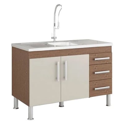 GABINETE MDF P/PIA 1,14 FLEX AMENDOA/OFF WHITE MGM - Ref.888.34