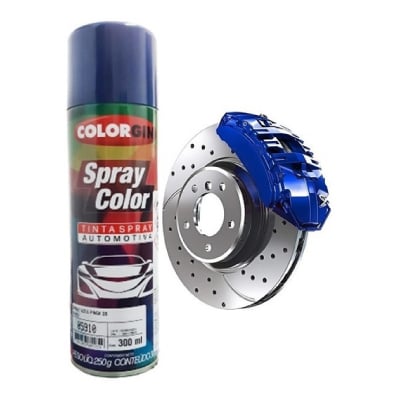Tinta Spray Automotivo Uso Geral Azul Pinca Freio 300ml Colorgin Lazzuril - Ref.50.00.05910-626