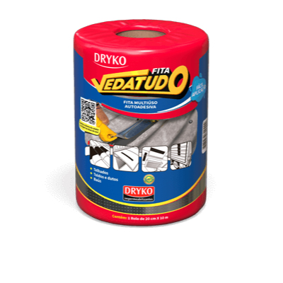 Fita Impermeabilizante Aluminio Multiuso Vedatudo 20cm 10m Dryko - Ref.FVD20