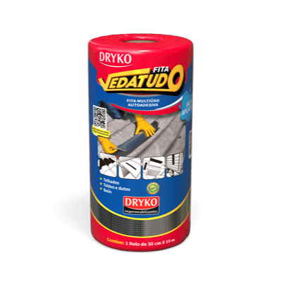 Fita Impermeabilizante Aluminio Multiuso Vedatudo 30cm 10m Dryko - Ref.FVD30
