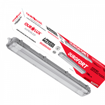 Luminaria Ip65 P/2lampadas Fluorescente Ourolux  - Ref.1000780