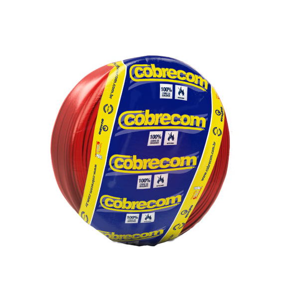 Cabo Flexível 750V 100m 16,00mm Vermelho Cobrecom - Ref.1150906401