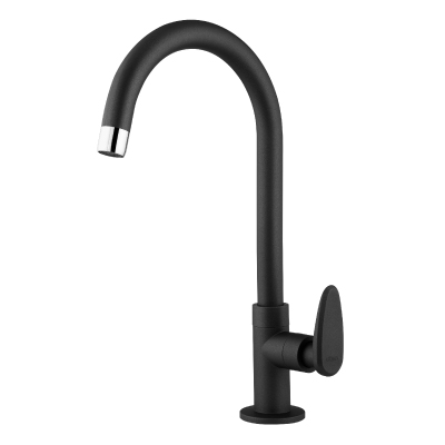 Torneira Pia Mesa Bica Móvel Allure Preto Fosco Viqua - Ref.1170311