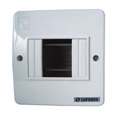 QUADRO DISTRIBUIÇÃO 4 DISJUNTORES SOBREPOR S/ BARRAMENTO BRANCO SOPRANO