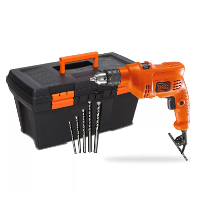 Furadeira Impacto 560w 3/8” 220v C/Caixa 5brocas Black Decker - Ref.TM500CBB2