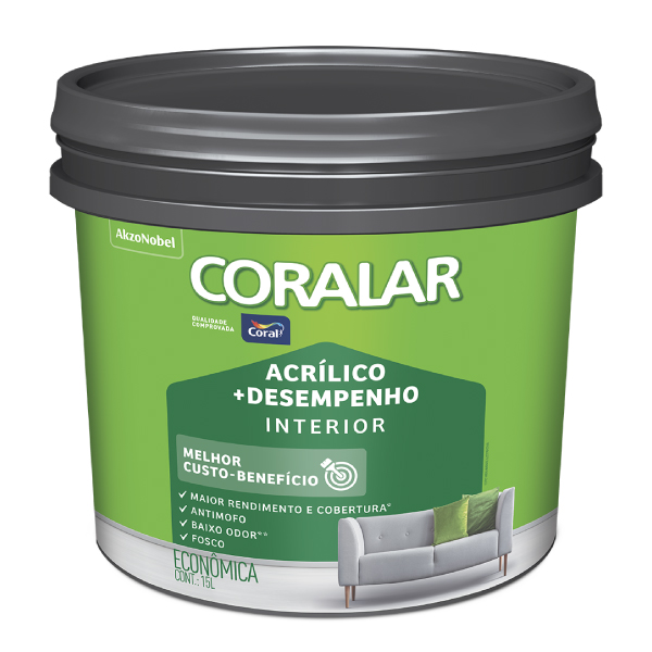 Tinta Fosco Coralar Acrilico Mais Desempenho 15l Branco - Ref.5688766