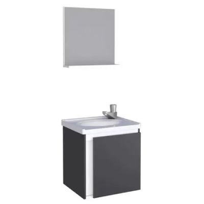 Gabinete Mdf P/ Banheiro Kit Onix 40 Preto Cozimax - Ref.P101196