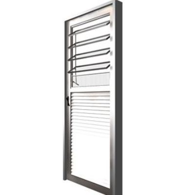 Porta Aluminio Basculante 80x210 Lado Direito Vidro Canelado Quality - Ref.EMC043001