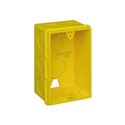 Caixa Luz Plastica 4x2 Amarela Empilhavel Fortlev - Ref.13050426