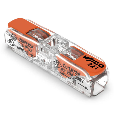 Conector De Emenda Inline 2 Vias 0,2 A 4,00m Wago - Ref.221-2411