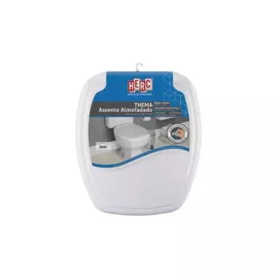 Assento Sanitário Almofadado Premium Thema Cinza Claro Herc - Ref.2396