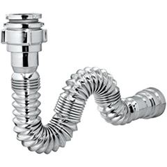 SIFÃO SANFONADO SIMPLES C/ ADAPTADOR UNIVERSAL CROMADO HERC - Ref.2609
