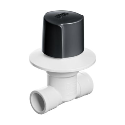 Registro Pressao C/Canopla Branco/Preto 20mm Facilita Herc - Ref.1000000095