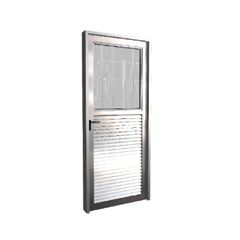 PORTA ALUMINIO POSTIGO 80X210 LADO DIREITO VIDRO CANELADO QUALITY-Ref.EMC045001