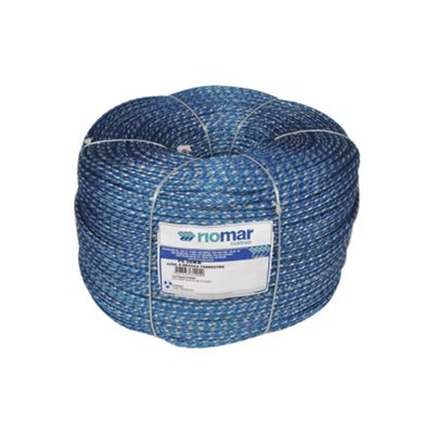 Corda Trançada Pesca Chata 16mm Azul/Branca 15kg 487m Riomar - Ref.41216188