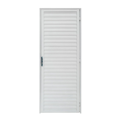 Porta Aluminio Branca Veneziana  60x210  Lado Direito Quality - Ref.HOB041001
