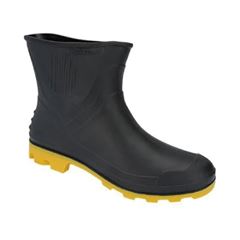 BOTA PVC PRETA 3/4 SOLADO AMARELO S/ FORRO 44 PEGAFORTE