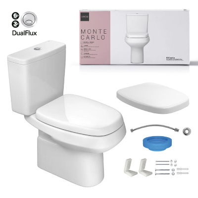 Kit Completo Bacia+Caixa+Acessórios Monte Carlo 3/6l Branco Deca - Ref.KP.808.17
