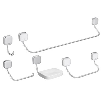 Kit Acessórios P/ Banheiro 5peças Cromado Pix Deca - Ref.2000.C02