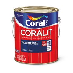 ESMALTE BRILHANTE CORALIT SECAGEM RAPIDA 3,0L PRETO CORAL