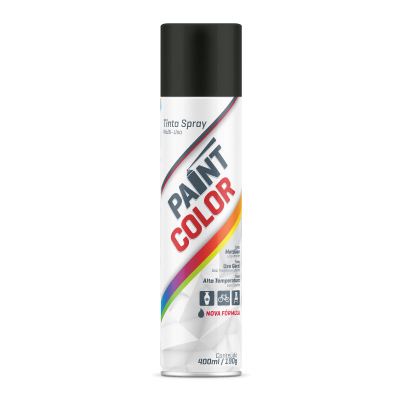 Tinta Spray Alta Temperatura Preto Fosco 400ml Paintcolor - Ref.5510144