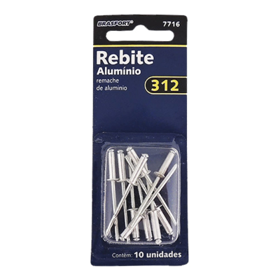 Rebite Aluminio 312 C/10 Brasfort - Ref.7716