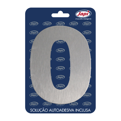 Numero Residencial 0 Prata Escovado Japi - Ref.N0MPC