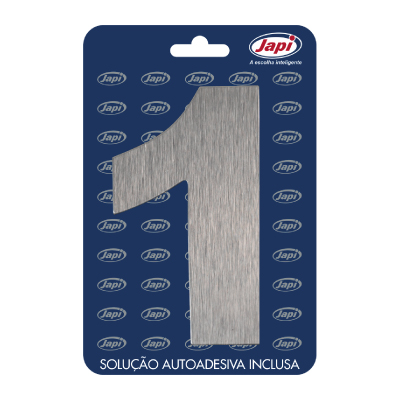 Numero Residencial 1 Prata Escovado Japi - Ref.N1MPC