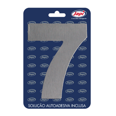 Numero Residencial 7 Prata Escovado Japi - Ref.N7MPC