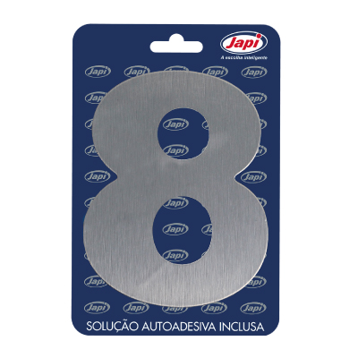 Numero Residencial 8 Prata Escovado Japi - Ref.N8MPC