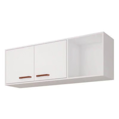 Armário Aéreo Mdf P/Cozinha 1,14cm Slim Branco Mgm - Ref.23540.2