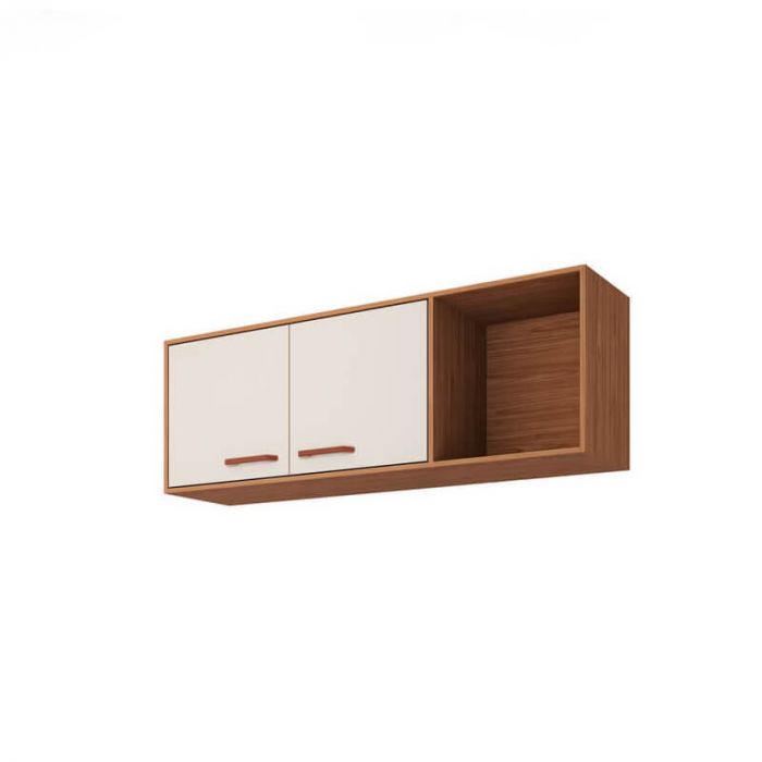 Armário Aéreo Mdf P/Cozinha 1,14cm Slim Freijo/Off White Mgm - Ref.23540.56
