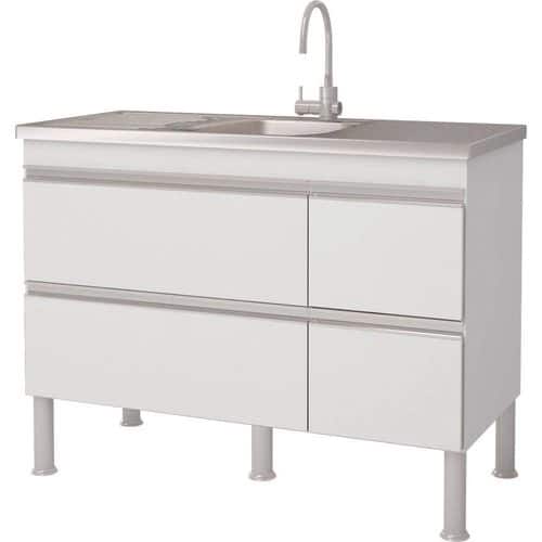 Gabinete Mdf P/Pia 1,14 Prisma Branco Mgm - Ref.889.2