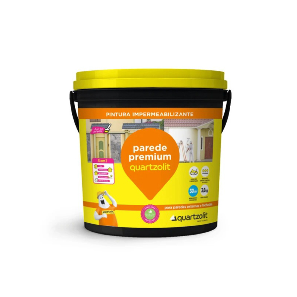 Impermeabilizante Parede Premium Branco 3,6kg Quartzolit - Ref.0430.00000.0036GA