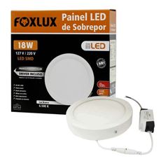 PAINEL LED REDONDO SOBREPOR 18W 6500K FOXLUX