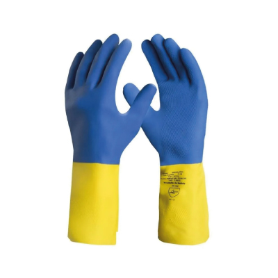 Luva Epi Latex Neoprene Amarelo/Azul T-09 G Imbat - Ref.LV-NLB-9
