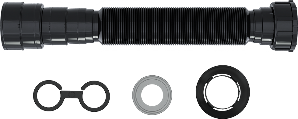 Sifão Sanfonado Simples Universal Preto Blukit - Ref.030140-425