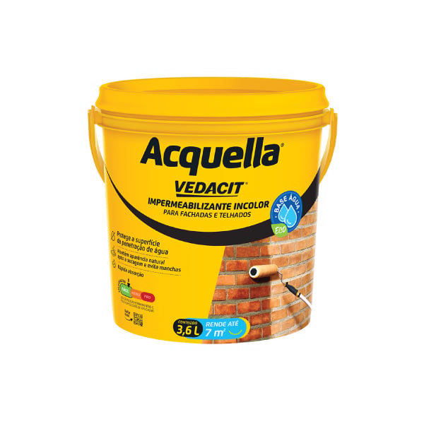 Impermeabilizante para Fachada e Telha Incolor Acquella 3,6L Vedacit - Ref.121885