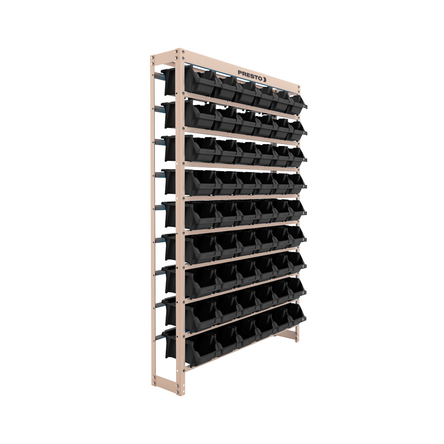 Estante Galvanizada 99x150x27cm 54/5 Preta Presto - Ref.93011