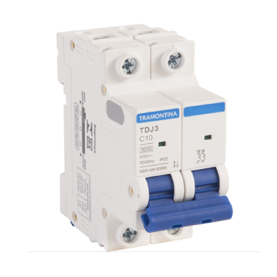 Disjuntor Din Bipolar 10a 3ka Curva C Tramontina - Ref.58012104