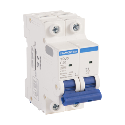 Disjuntor Din Bipolar 20a 3ka Curva C Tramontina - Ref.58012106