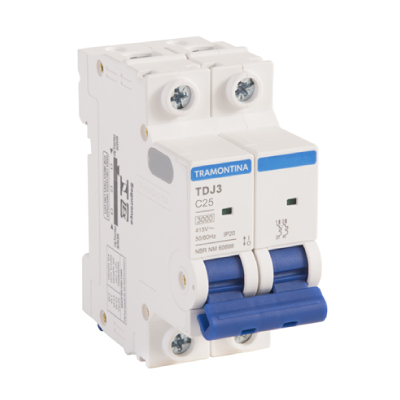 Disjuntor Din Bipolar 25a 3ka Curva C Tramontina - Ref.58012107
