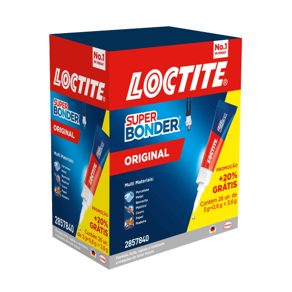 Cola Instantânea Super Bonder Original 3g C/26 Loctite - Ref.2857840