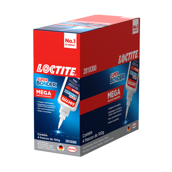 Cola Instantânea Super Bonder Mega 100g C/4 Loctite - Ref.2818300