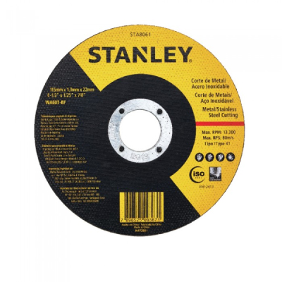 Disco Corte Inox 4 1/2”X1.6x7/8' Stanley - Ref.STA8063