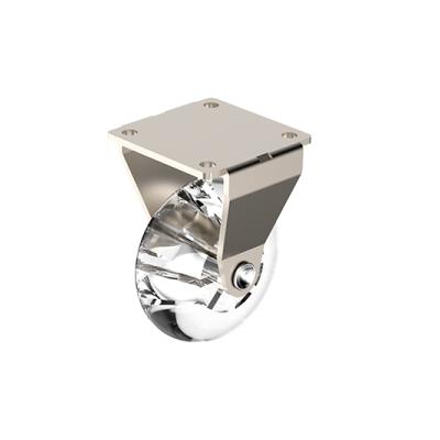 Rodizio Giratorio Transparente 50mm S/Freio Soprano - Ref.03080.3050.10