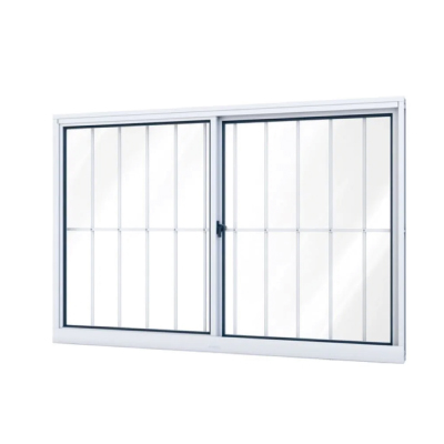 Janela Alumínio Branca Correr com G 80x80 2 Folhas Vidro Liso Slim Lider - Ref.21640