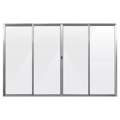 Janela Alumínio Correr 100x150 4 Folhas Vidro Liso Slim Lider - Ref.20355