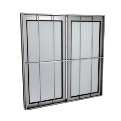 Janela Alumínio Correr C/G 80x80 2fls Vidro Canelado Slim Lider - Ref.20620