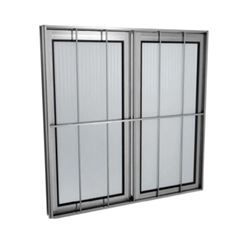 JANELA ALUMÍNIO CORRER C/G 80X80 2FLS VIDRO CANELADO SLIM LIDER - Ref.20620